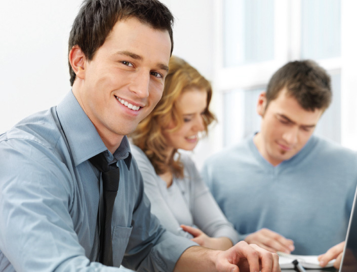 business people working at computers