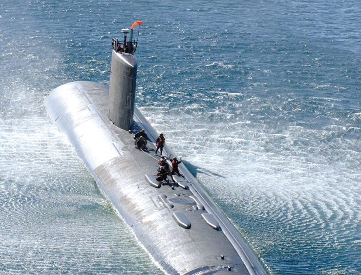 submarine on surface of water